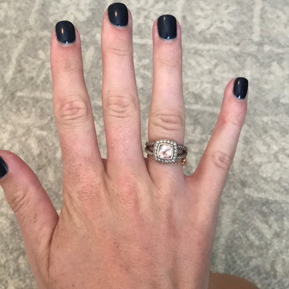 David Yurman ring with pink stone